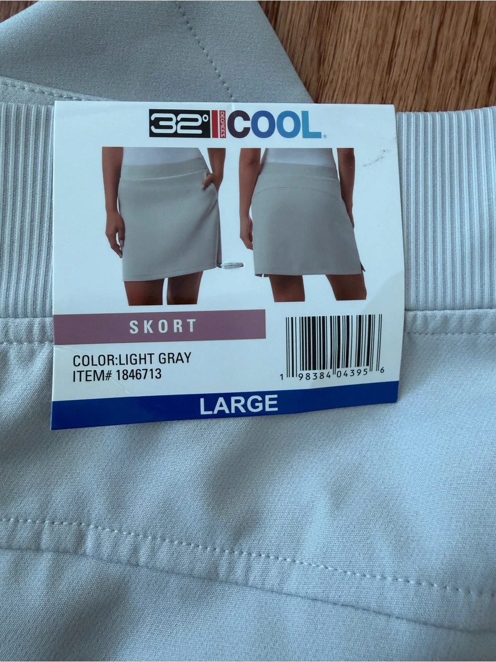 NWT 32 Degrees Cool Woman’s Skort Color:Light Gray Item # 1846713, Sz L